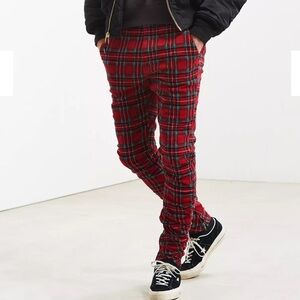 Urban Outfitters Red Plaid Pants Men's Size‎ Small